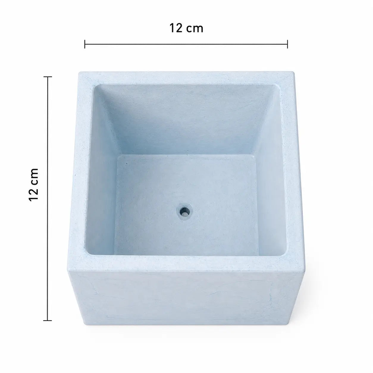 Macetero Cuadrado de Hormigón 12x12 cm con Drenaje | Maceta Moderna para Plantas de Interior y Suculentas