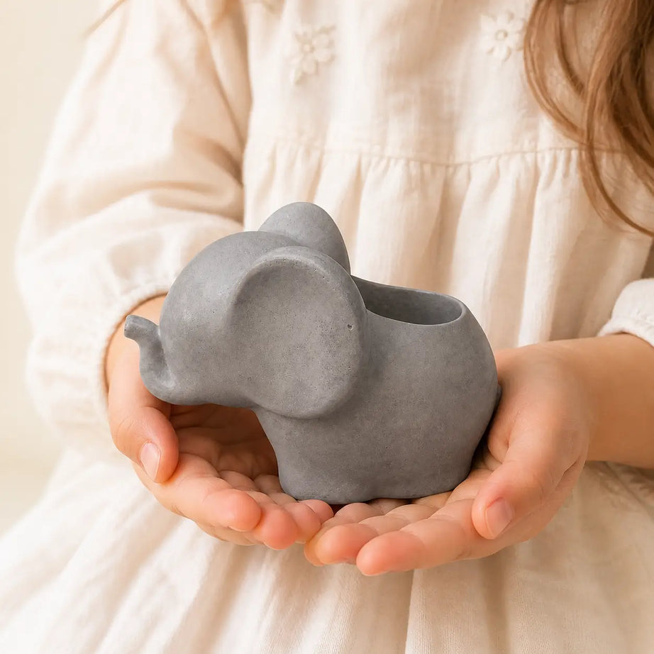 Macetero Elefante de Hormigón | Maceta para Suculentas y Regalo