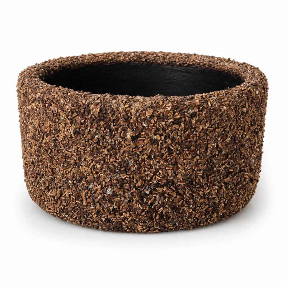 Macetero de Arcilla de Piedras Naturales con Drenaje | Ideal para Regalo y Plantas de Interior y Exterior