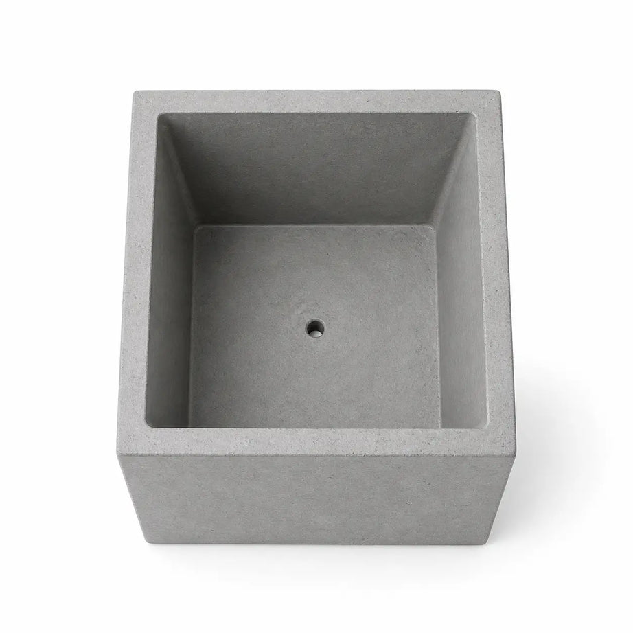 Macetero Cuadrado de Hormigón 12x12 cm con Drenaje | Maceta Moderna para Plantas de Interior y Suculentas