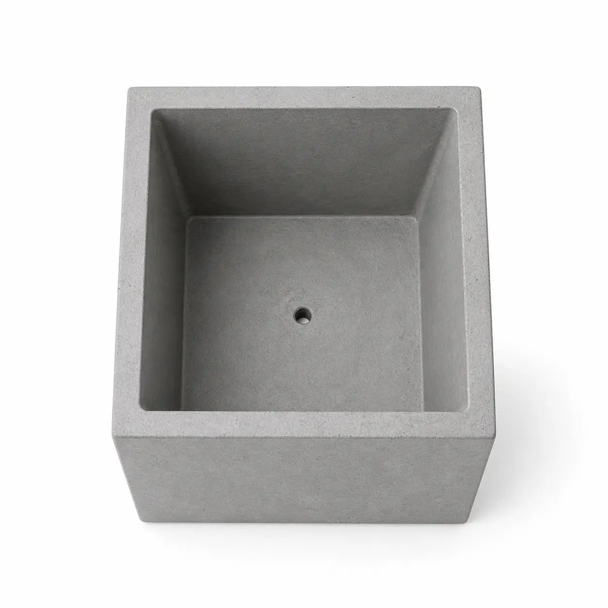 Macetero Cuadrado de Hormigón 12x12 cm con Drenaje | Maceta Moderna para Plantas de Interior y Suculentas