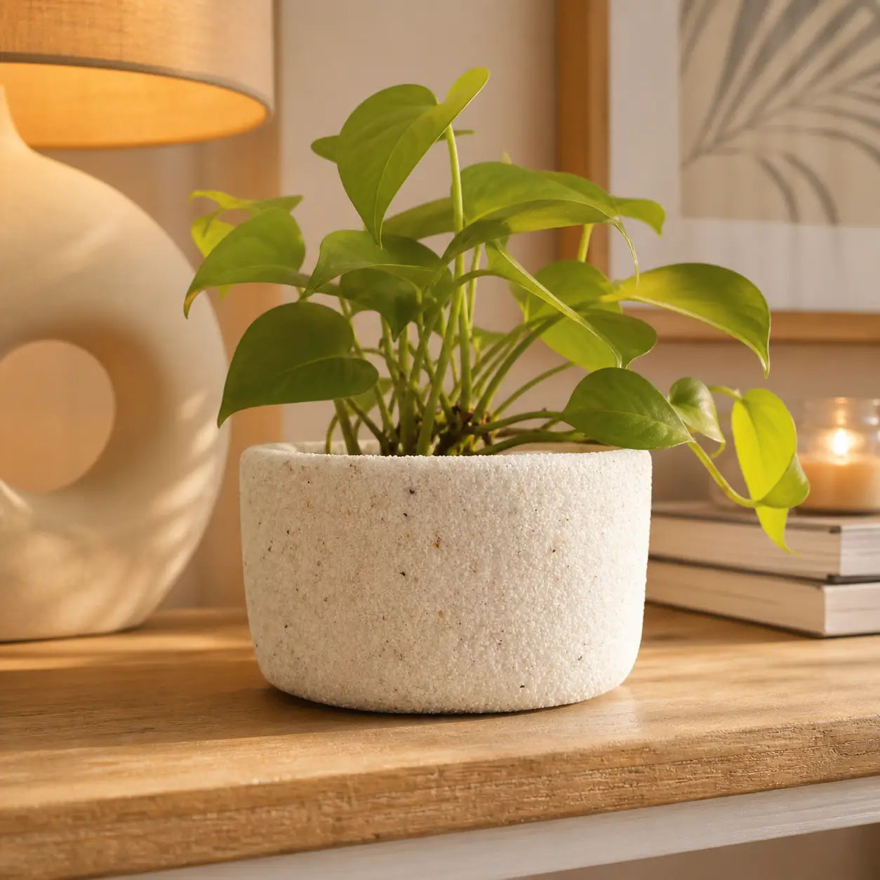 Macetero de Arcilla de Piedras Naturales con Drenaje | Ideal para Regalo y Plantas de Interior y Exterior