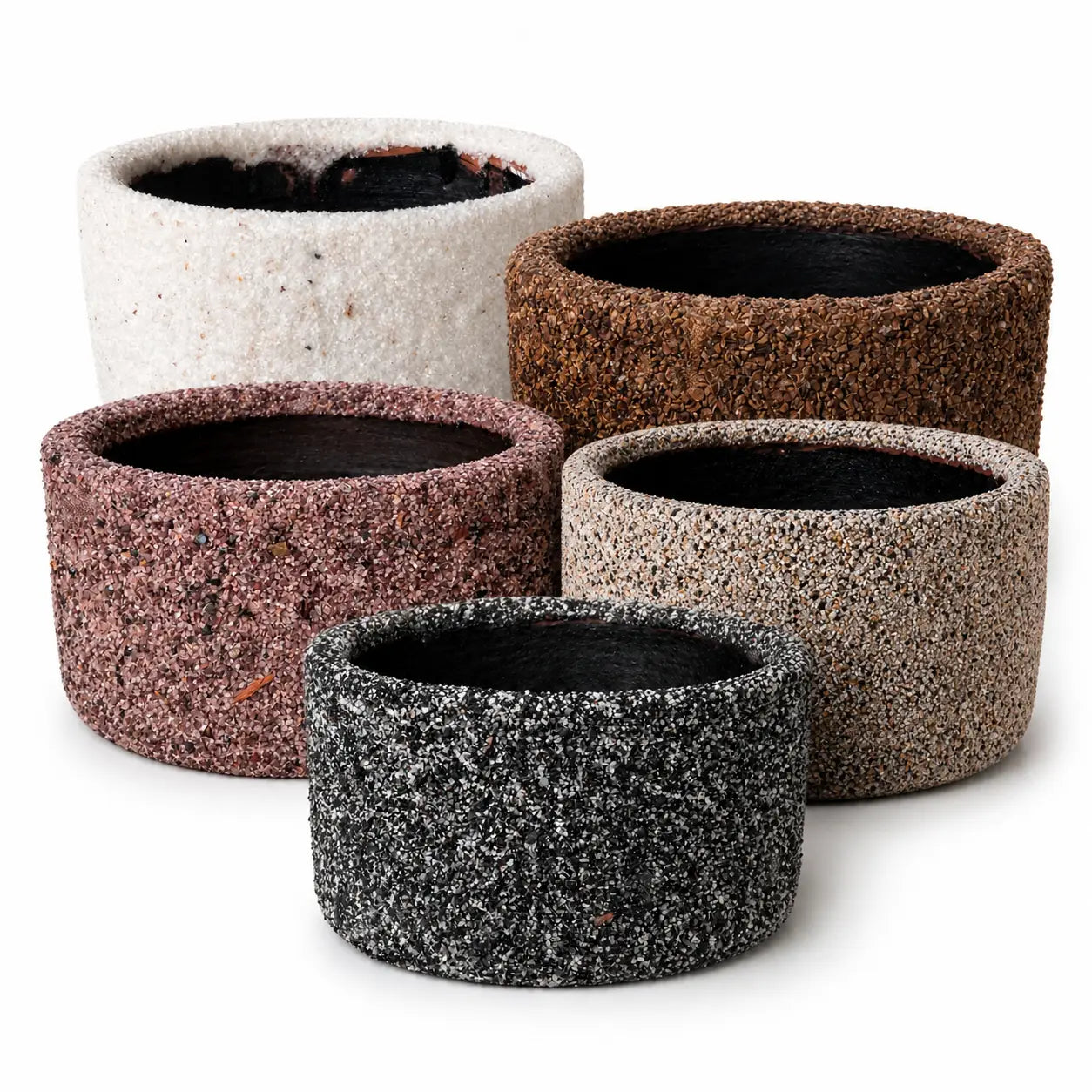 Macetero de Arcilla de Piedras Naturales con Drenaje | Ideal para Regalo y Plantas de Interior y Exterior