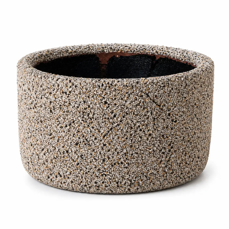 Macetero de Arcilla de Piedras Naturales con Drenaje | Ideal para Regalo y Plantas de Interior y Exterior