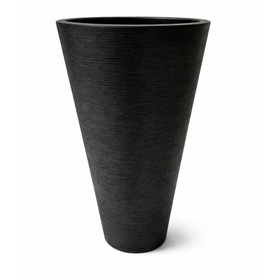 Macetero Cónico de Fibra con Drenaje Desmontable 30x46 cm | Ideal para Plantas de Interior y Exterior
