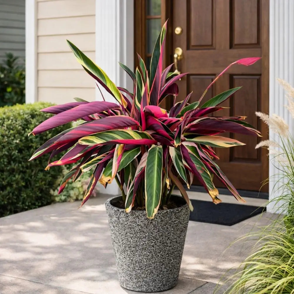 Stromanthe Triostar – Planta de Interior Tropical Decorativa de Hojas Rosadas y Verdes
