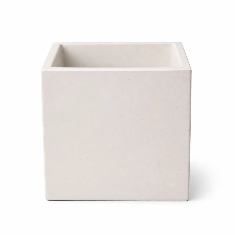 Macetero Cuadrado de Hormigón 12x12 cm con Drenaje | Maceta Moderna para Plantas de Interior y Suculentas